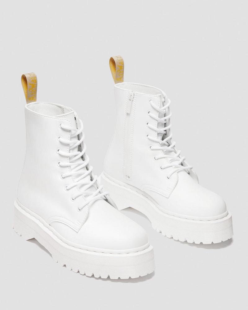 Botas Plataforma Dr Martens Vegan Jadon II Kemble Mono Hombre Blancos | MX 245WNB